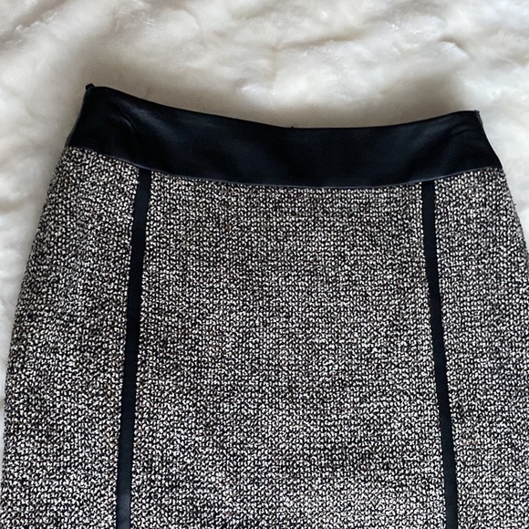 Boss by Hugo Boss Tweed Pencil Midi Skirt with Leather detailing - Picture 6 of 14